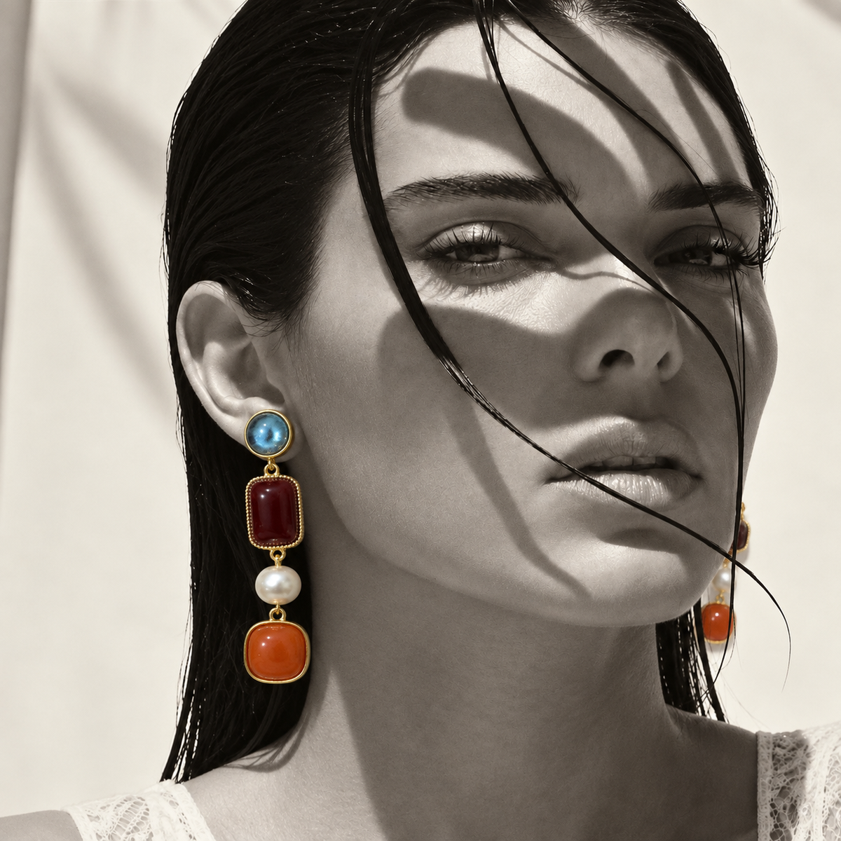 SUSHEE Royal Gemstone Drop Earrings