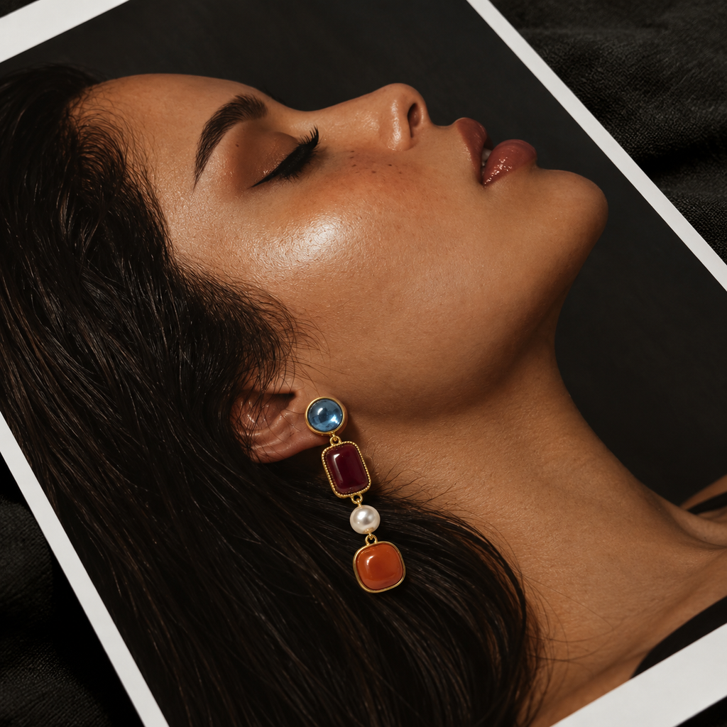SUSHEE Royal Gemstone Drop Earrings