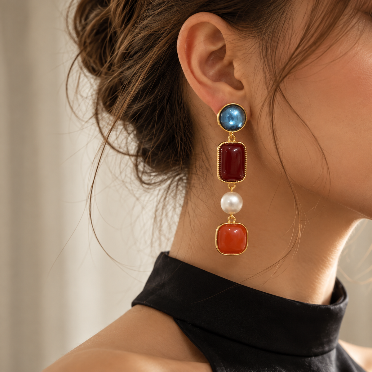 SUSHEE Royal Gemstone Drop Earrings