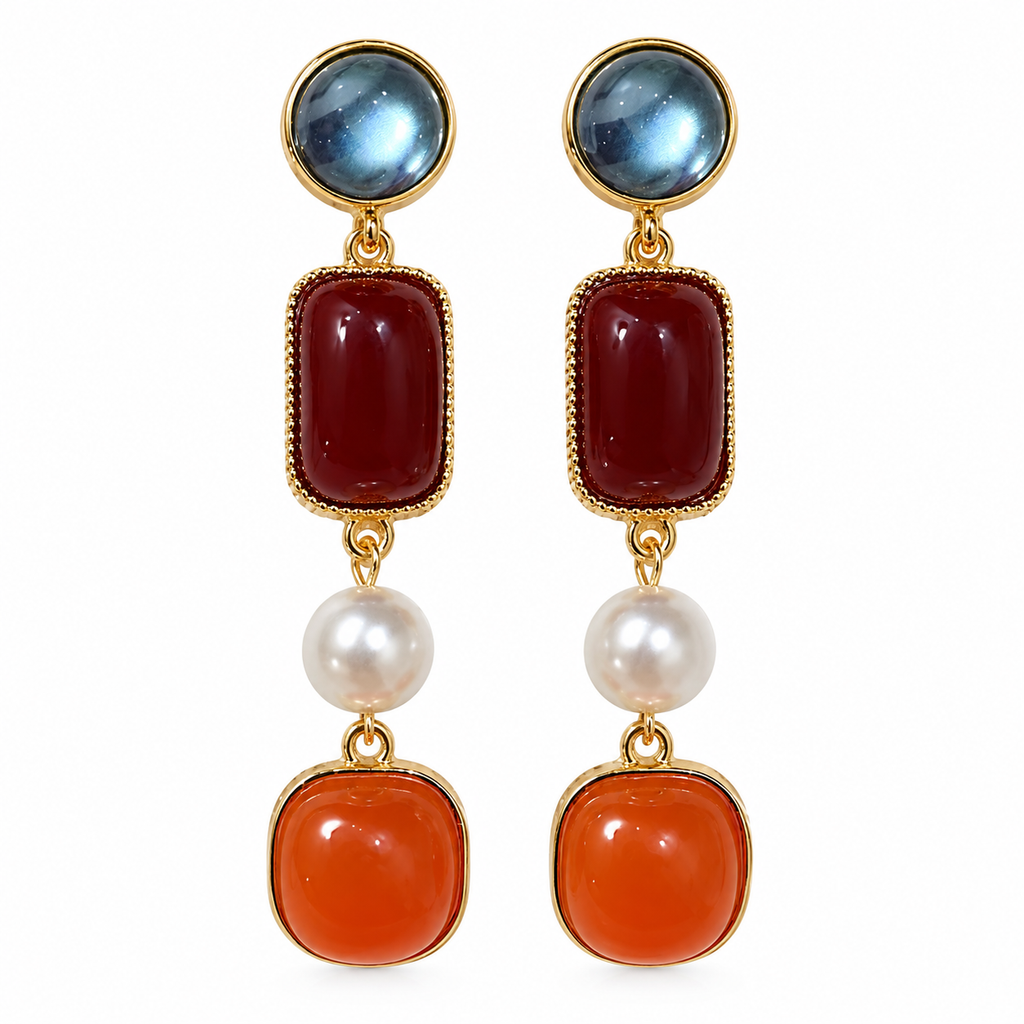 SUSHEE Royal Gemstone Drop Earrings