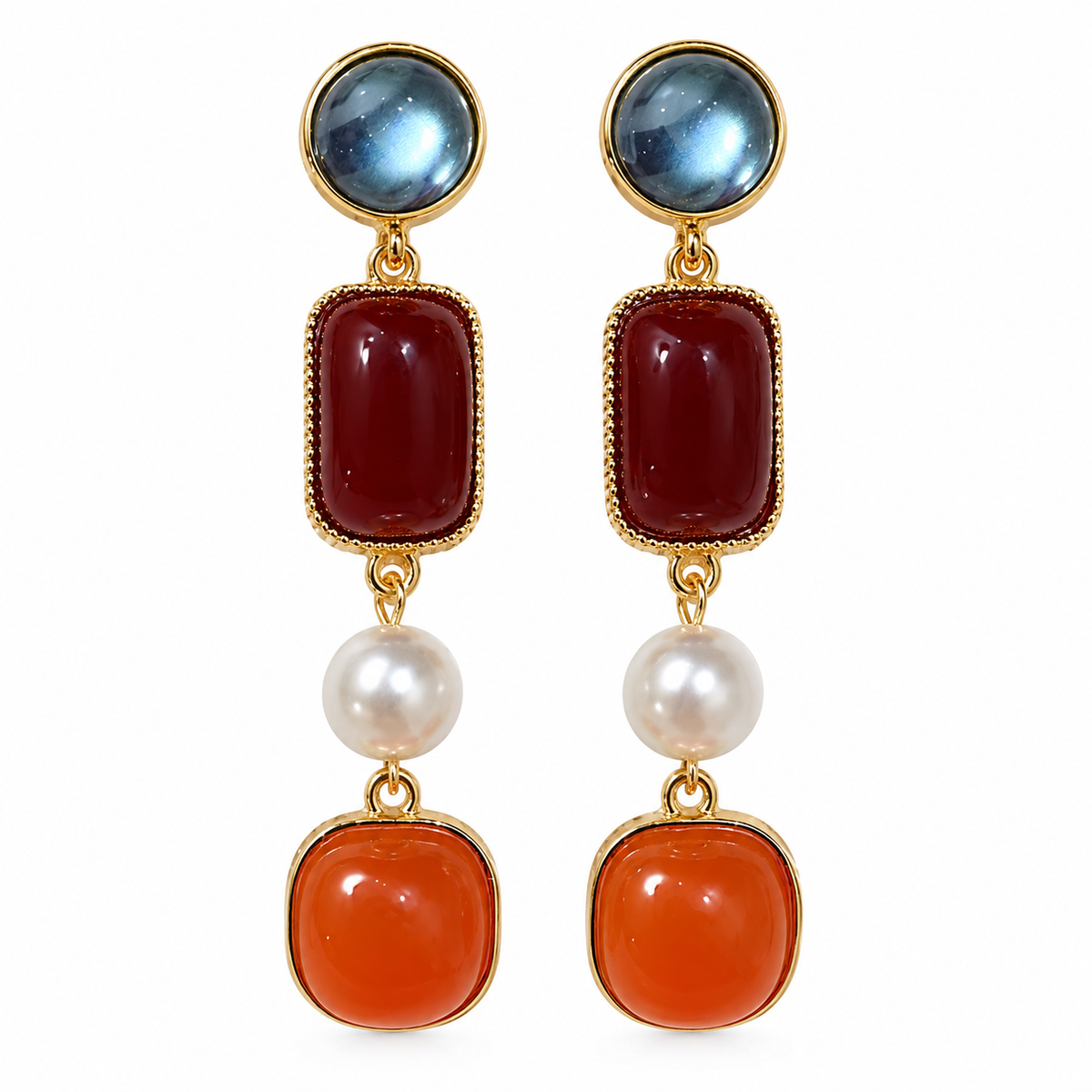 SUSHEE Royal Gemstone Drop Earrings