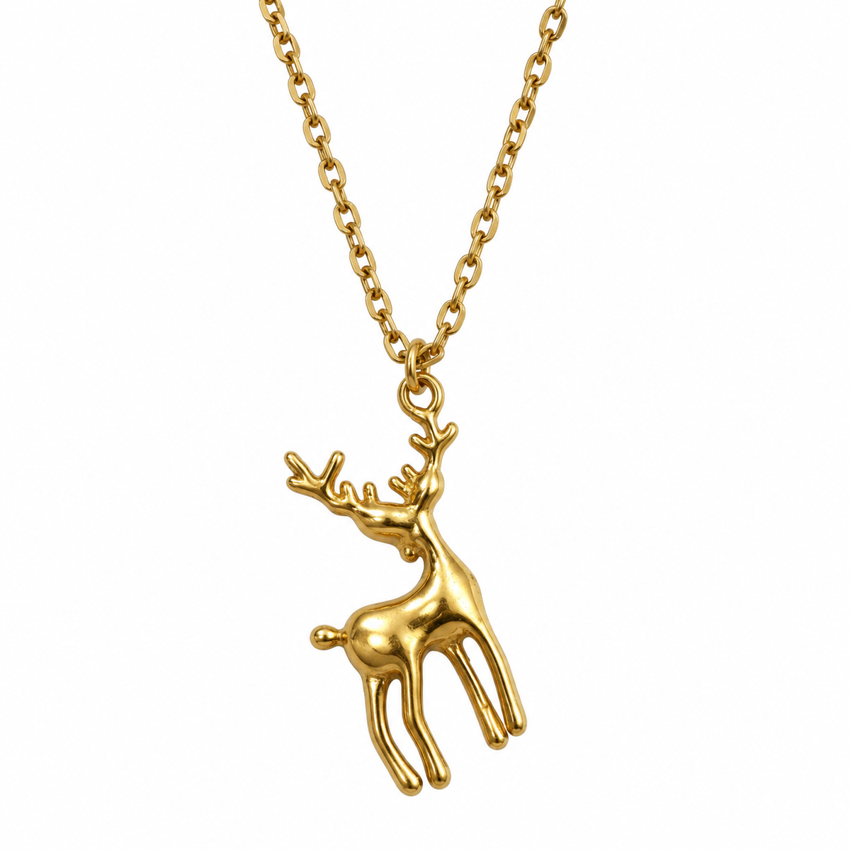 SUSHEE Golden Deer Pendant Necklace