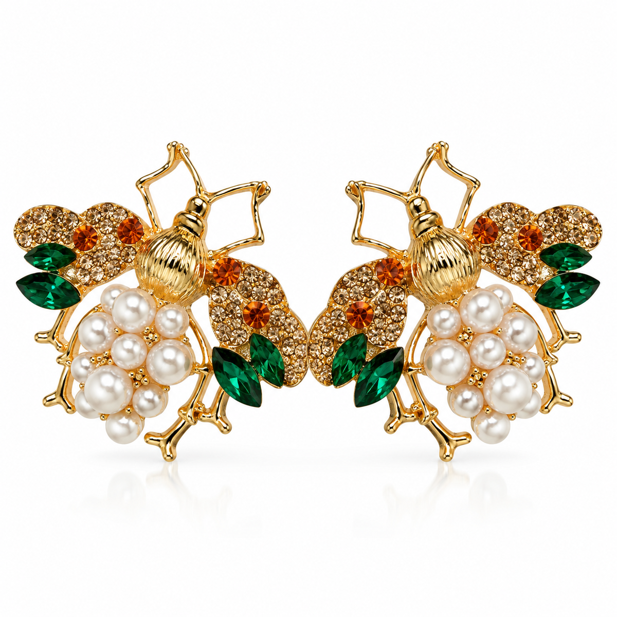 SUSHEE Statement Bee Pearl Stud Earrings