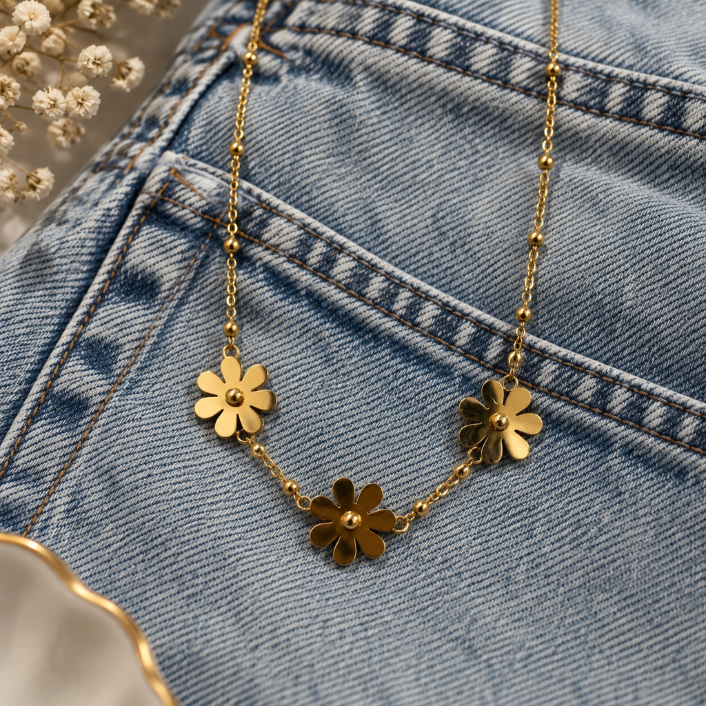 SUSHEE Golden Daisy Necklace