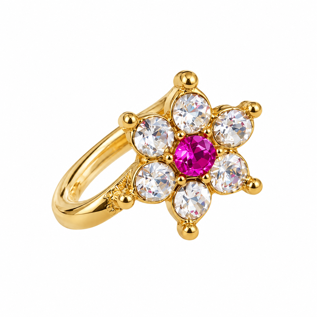 SUSHEE Pink Bloom Floral Nosepin
