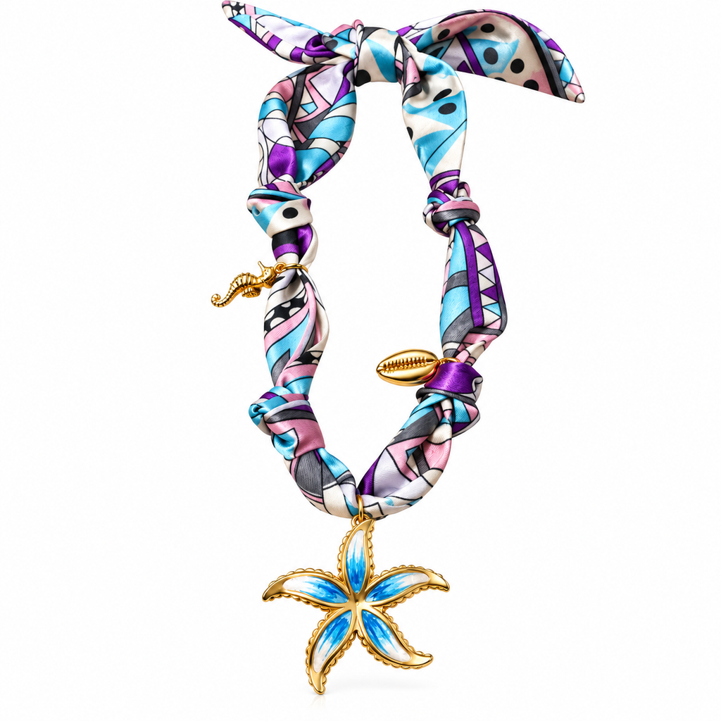 SUSHEE Ocean Bloom Convertible Scarf Pendant Necklace