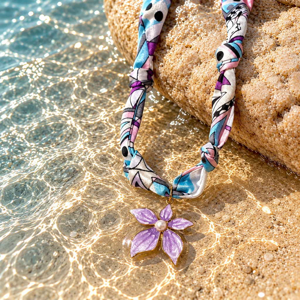 SUSHEE Multicolour Beachy Scarf Pendant Necklace