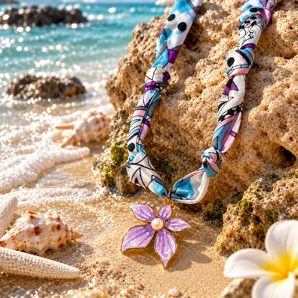 SUSHEE Multicolour Beachy Scarf Pendant Necklace