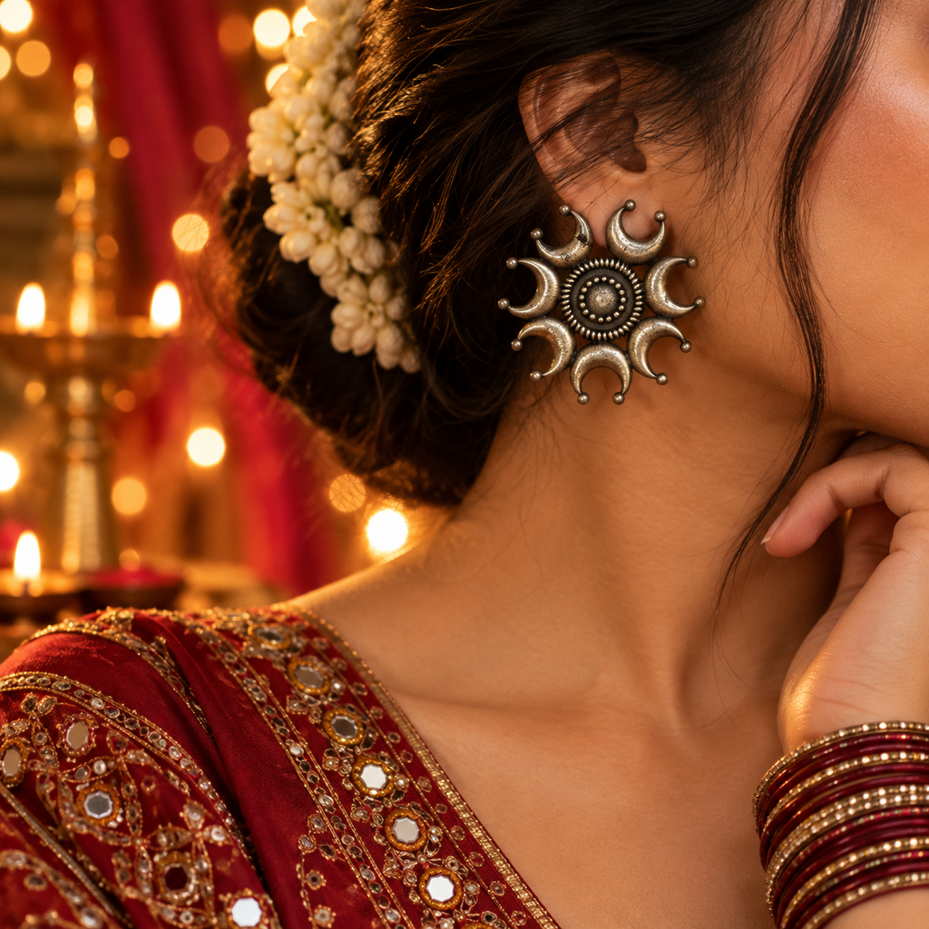 Navratri Surya Earrings By Sushee