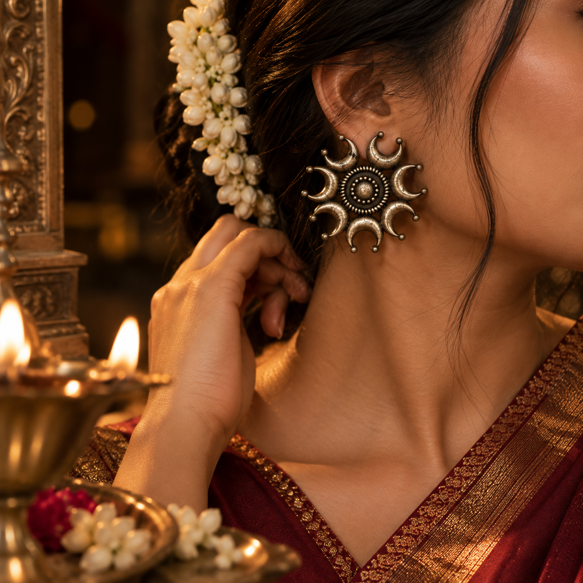 Navratri Surya Earrings By Sushee