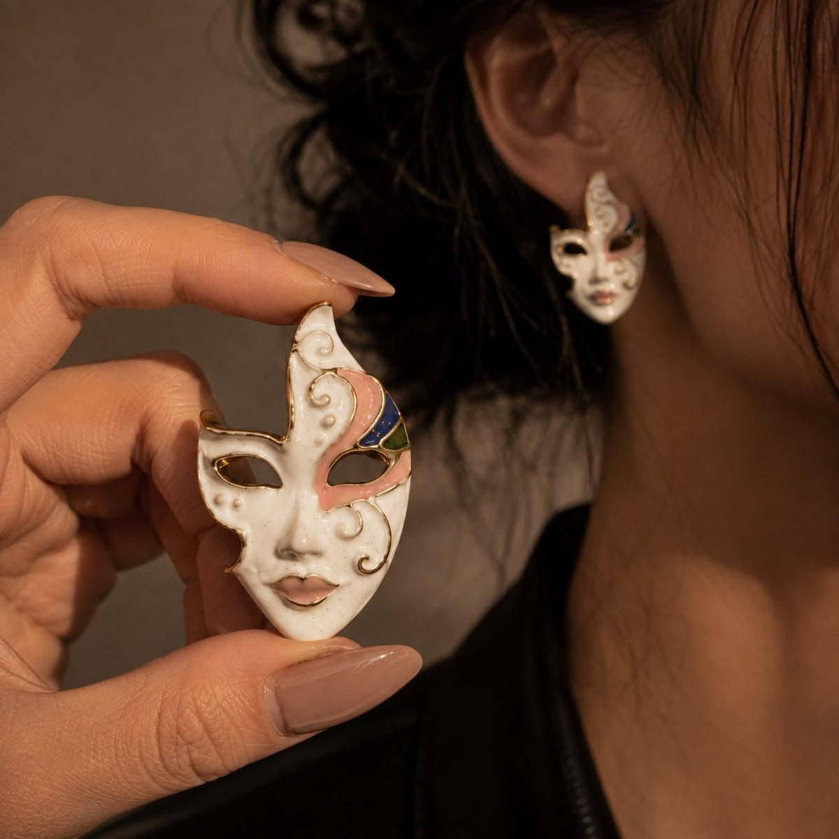 Sushee Spooky Mask  Earrings