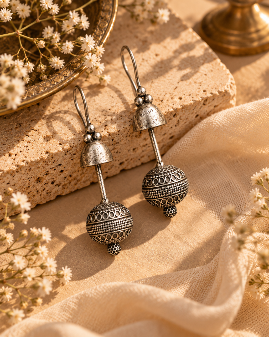 SUSHEE Navratri Oxidised Jhumka Earrings