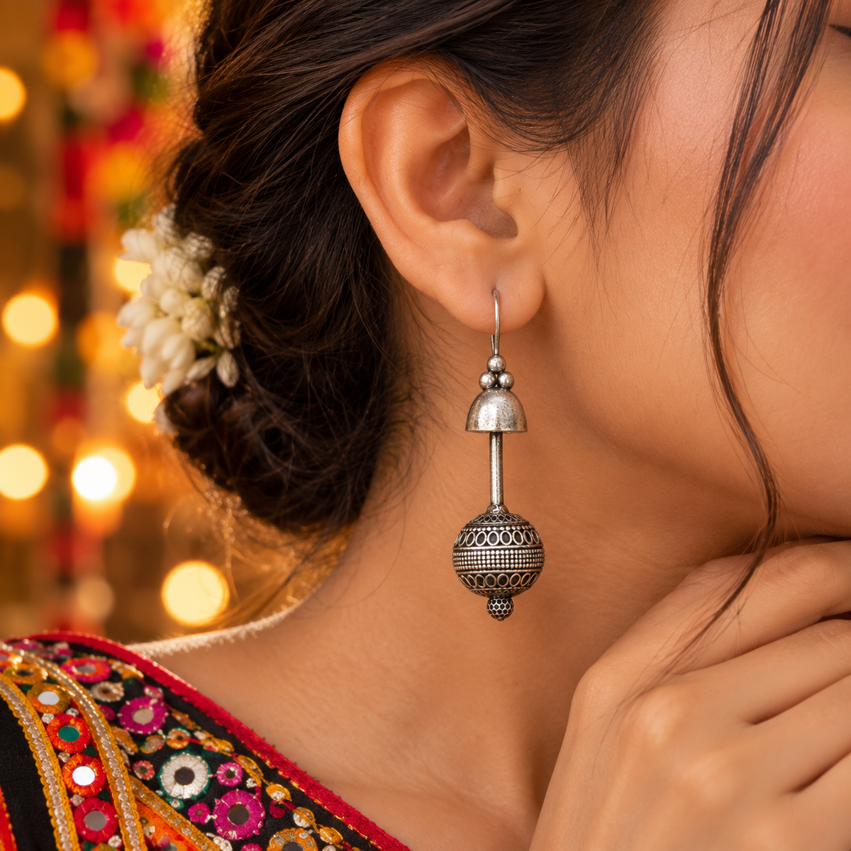 SUSHEE Navratri Oxidised Jhumka Earrings