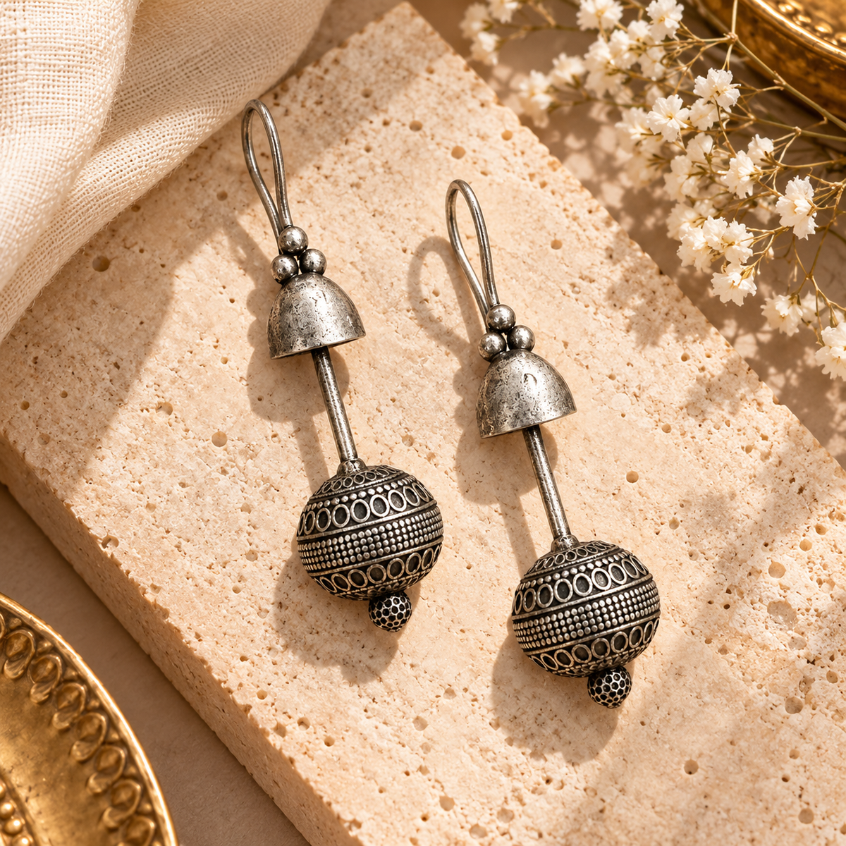SUSHEE Navratri Oxidised Jhumka Earrings