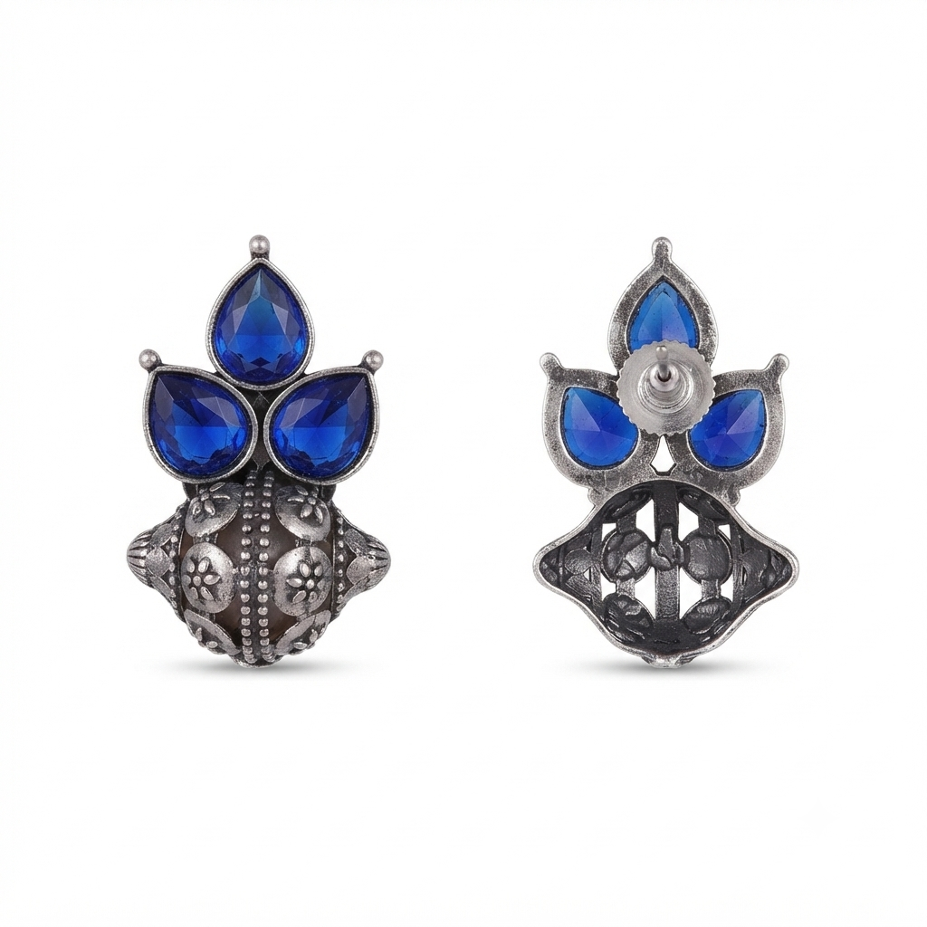 SUSHEE Royal Blue Jhumka Earrings