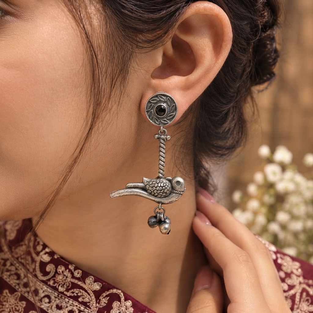 SUSHEE Navratri Peacock Earrings
