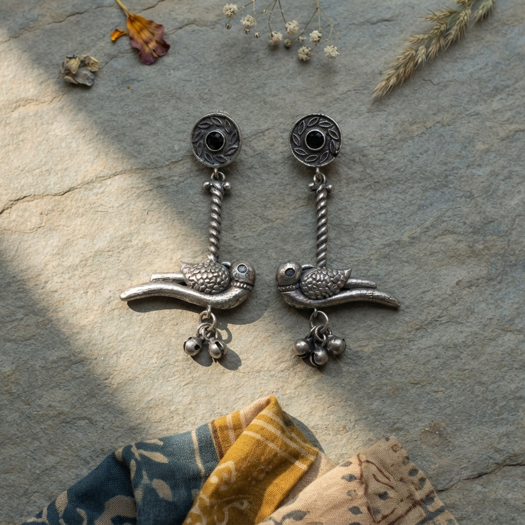 SUSHEE Navratri Peacock Earrings