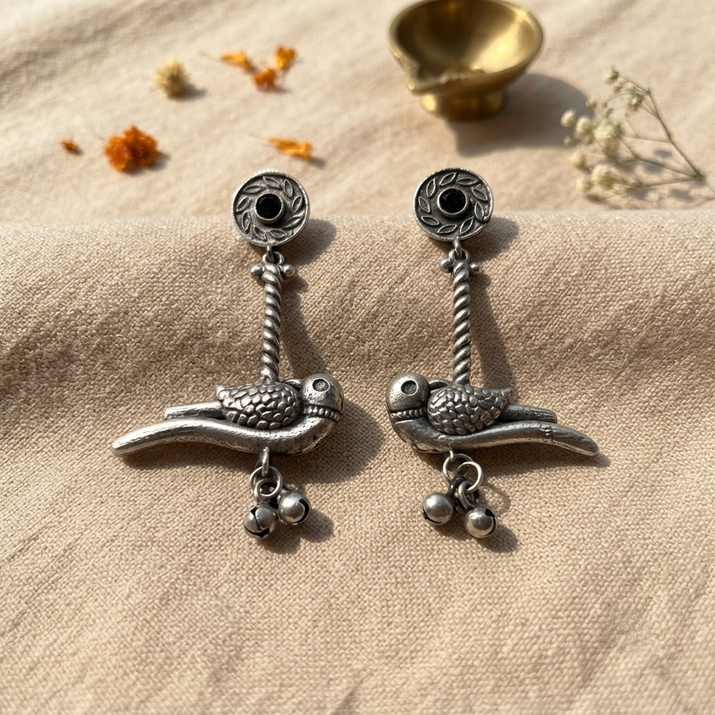 SUSHEE Navratri Peacock Earrings