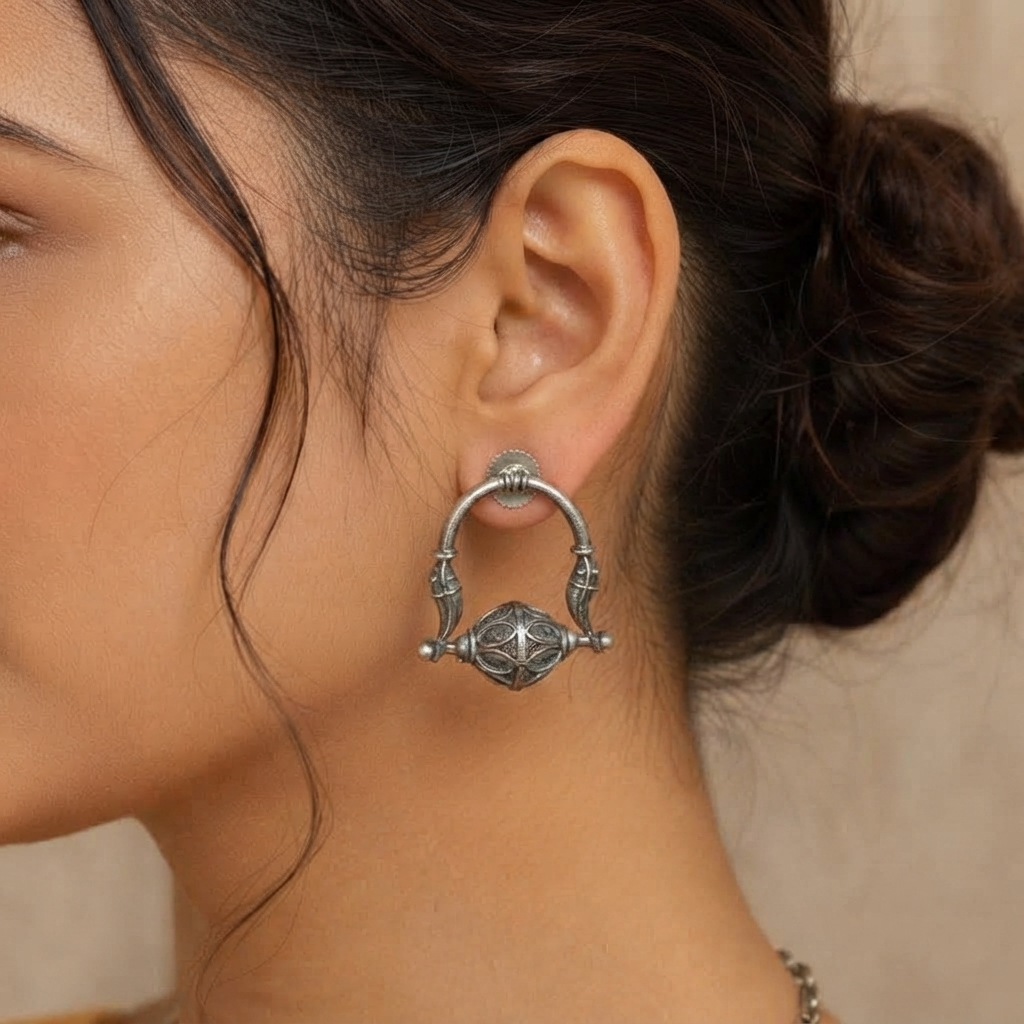Sushee Oxidised Dandiya Hoops