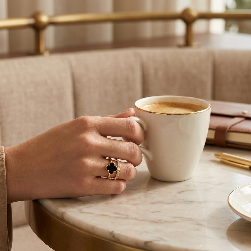Sushee Clover Design Adjustable Ring for Women