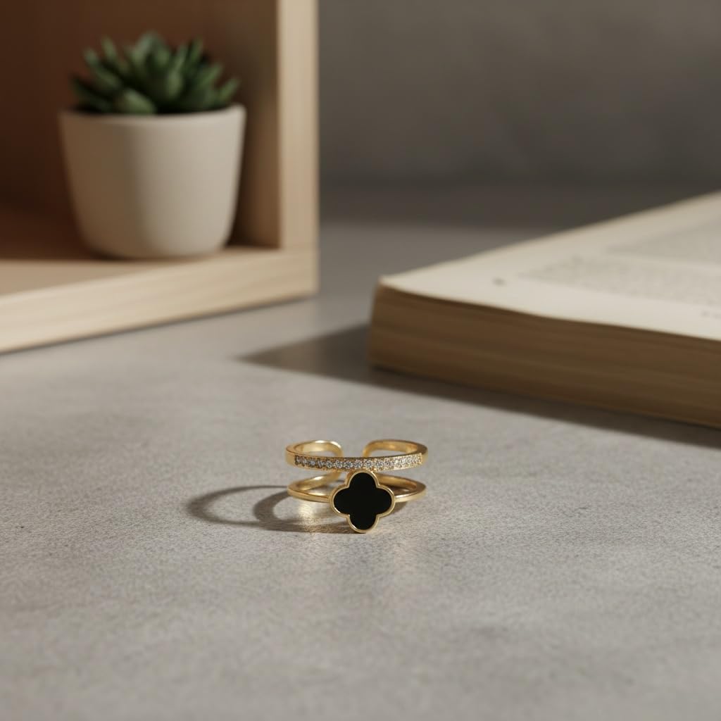 Sushee Clover Design Adjustable Ring for Women