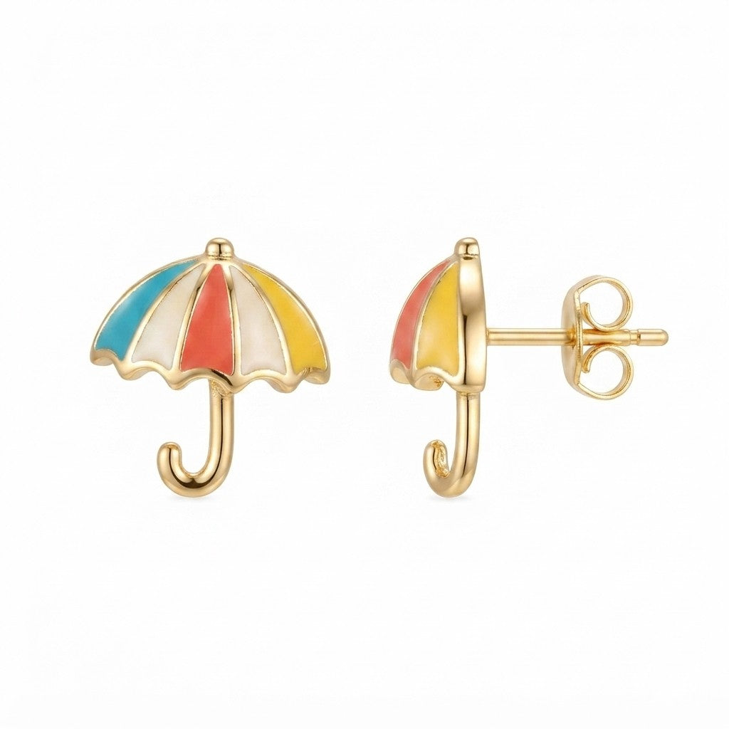 Sushee Rainbow Umbrella Stud Earrings